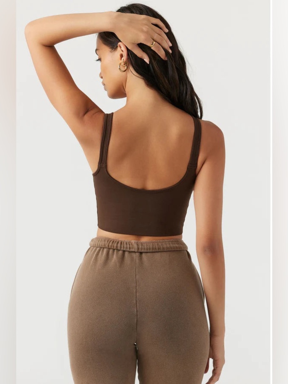 Joah Brown Contour Crop Tank in Suede Umber - Picture 6 of 8